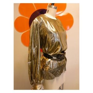 Lloyd Williams Gold Metallic Blouse